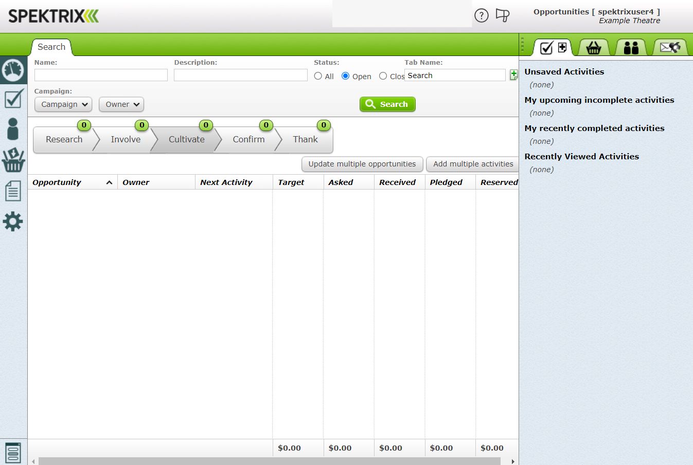 The Opportunities Interface.