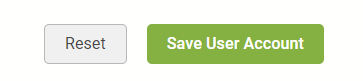 The Reset and Save User Account buttons.