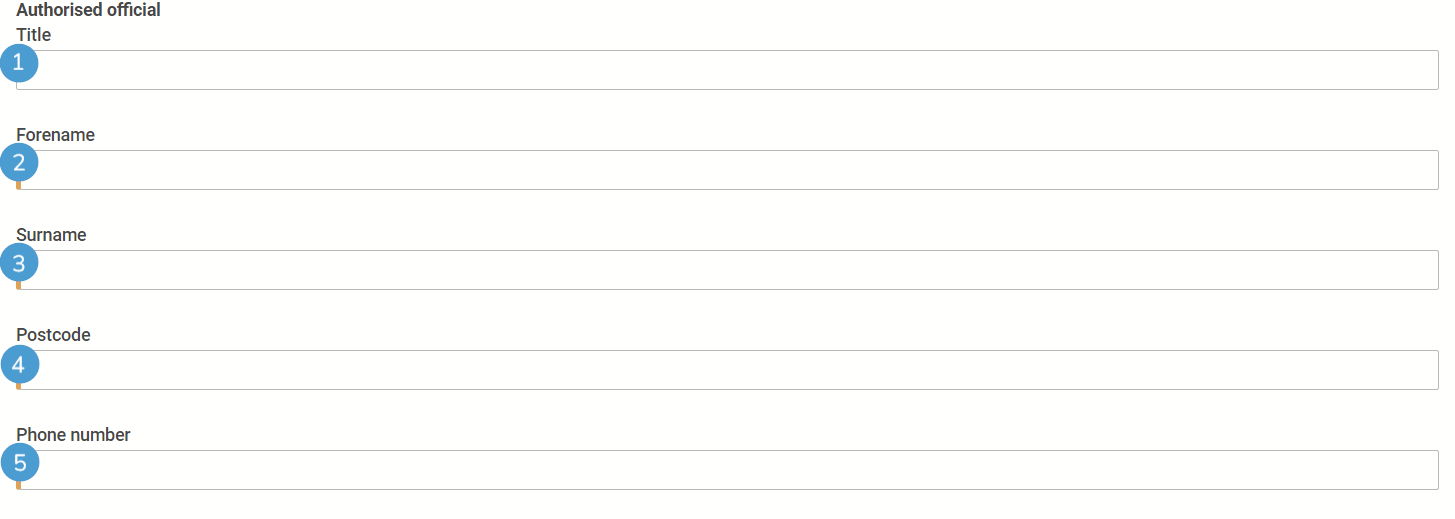 The settings page for making Gift Aid claims - Authorised official details.