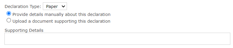 The Supporting Details text field.