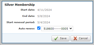 Changing a Membership to auto renew.