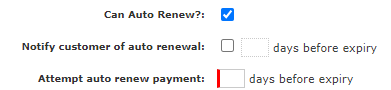 Auto Renew options in Membership setup