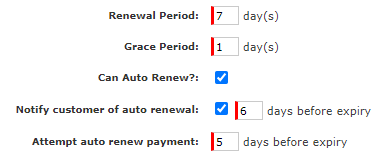 Auto Renew options in Membership setup