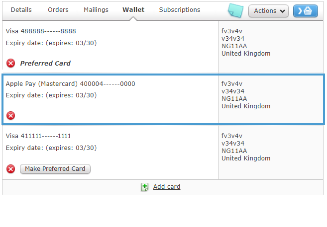 ApplePay in Wallet.