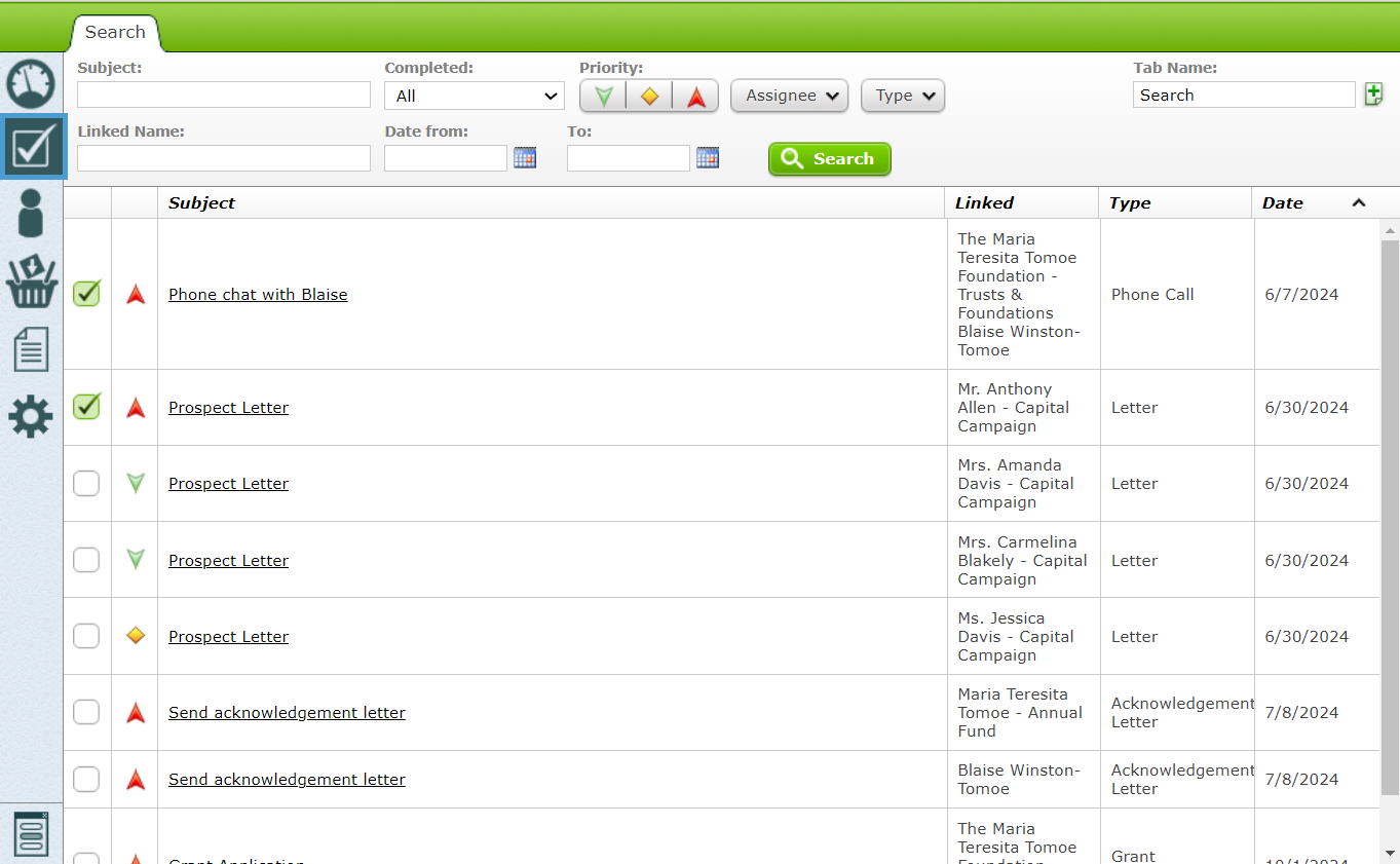 The Activities Dashboard.