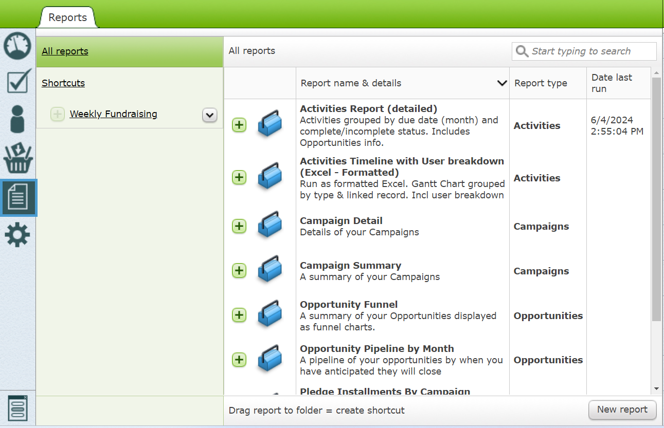 The Reporting Dashboard.