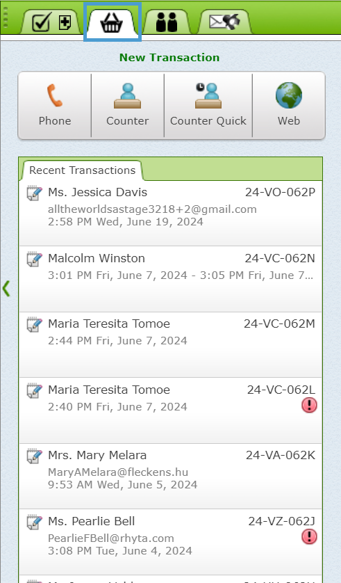 The Basket tab in the Pinboard.