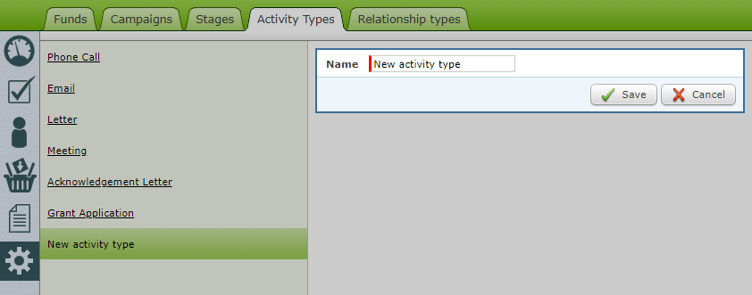Creating a new Activity Type.