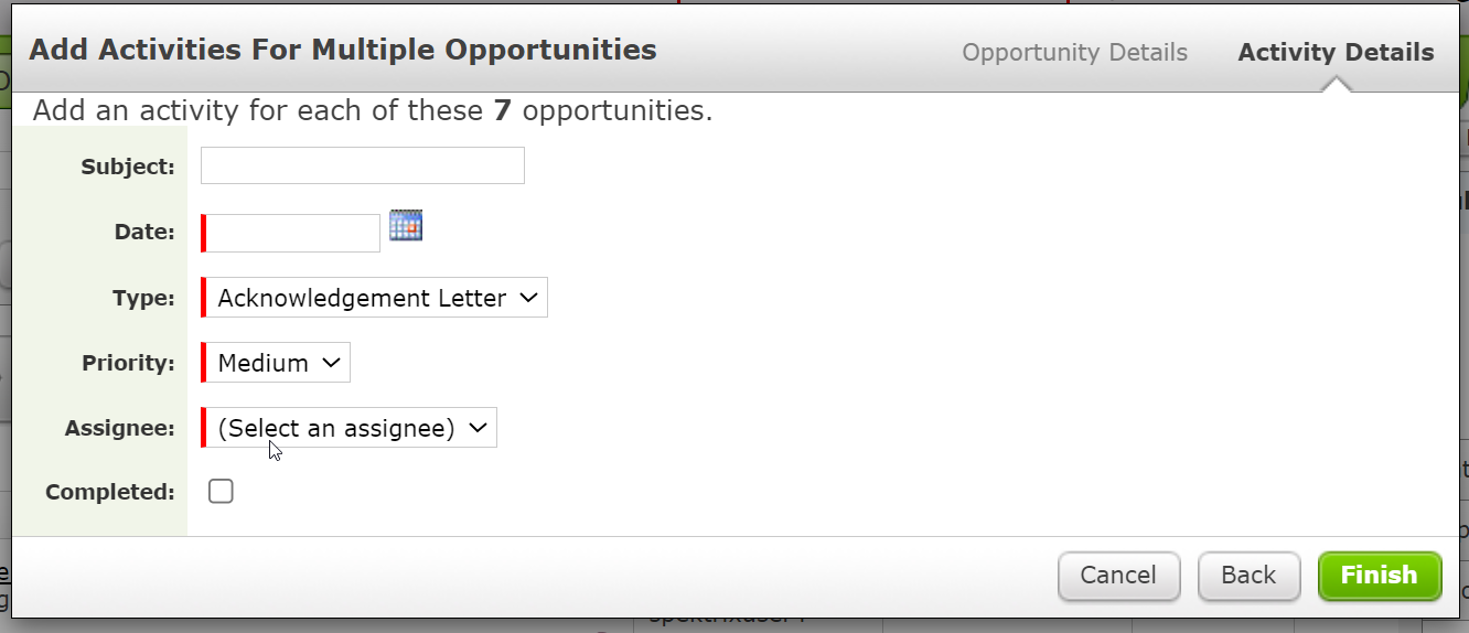 Adding the details for multiple Activities.
