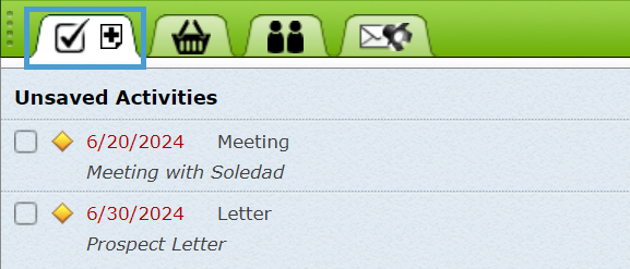 The Activity Tab on the Pinboard