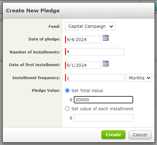 An example of a Pledge.