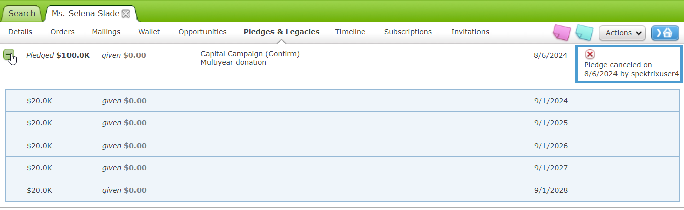 A canceled Pledge.