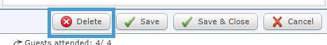 The Delete button in the Invitation.