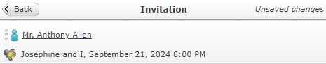 An unsaved invitation.