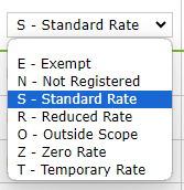 UK and Ireland VAT dropdown.