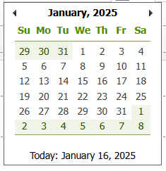 The date picker.