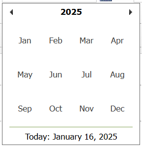 Date picker with months.