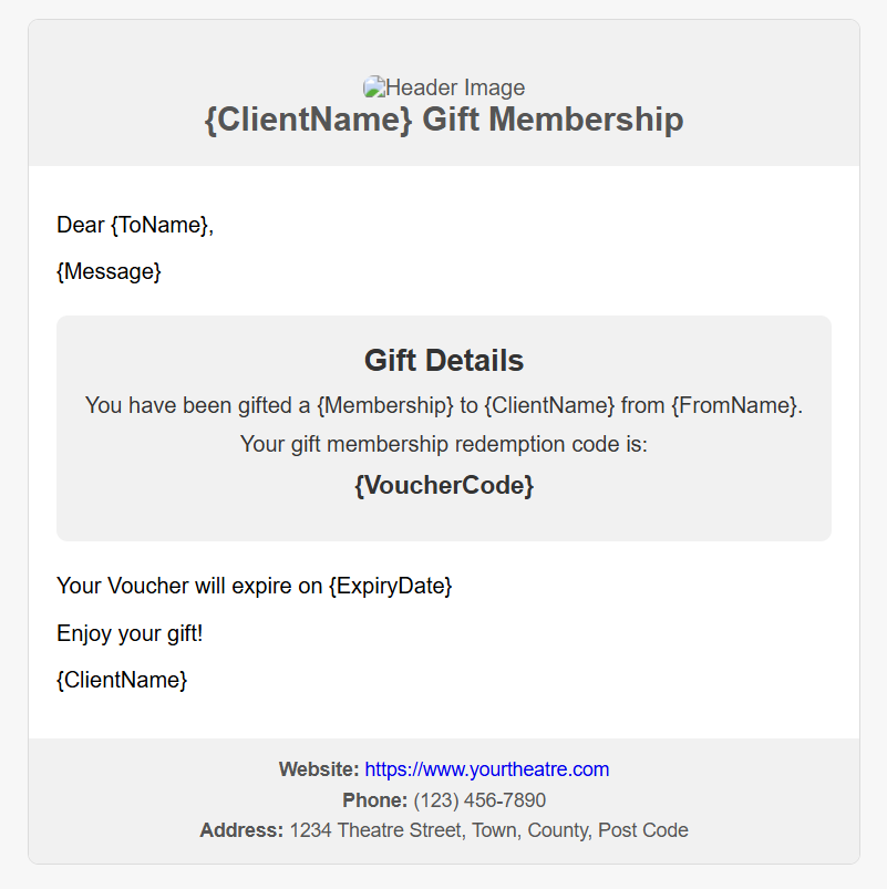 Gift Membership using the Custom HTML Template.