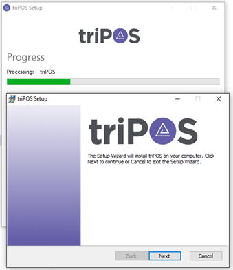 Beginning configuring the triPOS software.