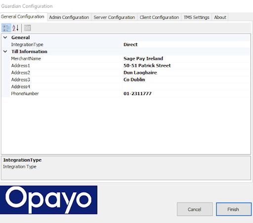 general configuration tab in guardian configuration software