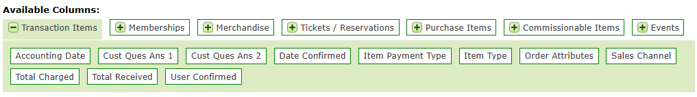 Metrics within Wrapper tabs when selecting available output columns.