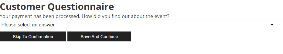 The Customer Questionnaire online.