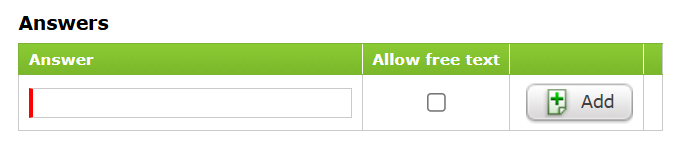 Adding answers to the Answer section.