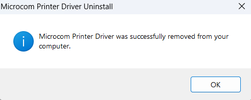 Successful uninstall.
