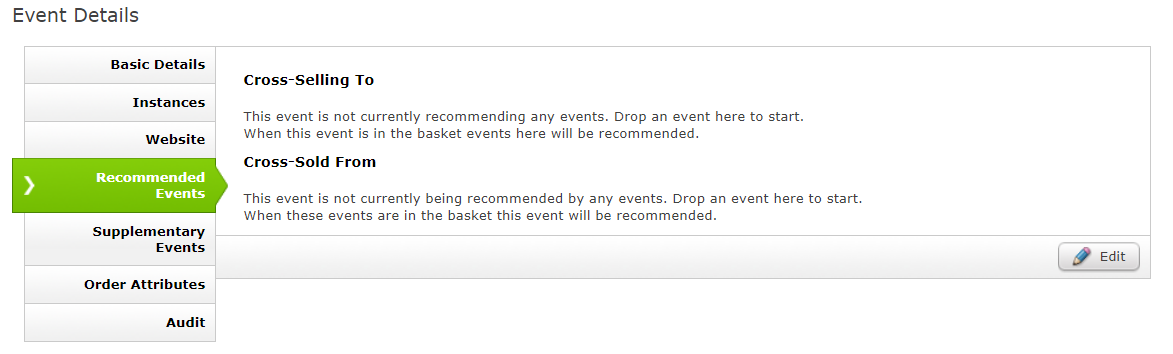The Recommended Events tab.