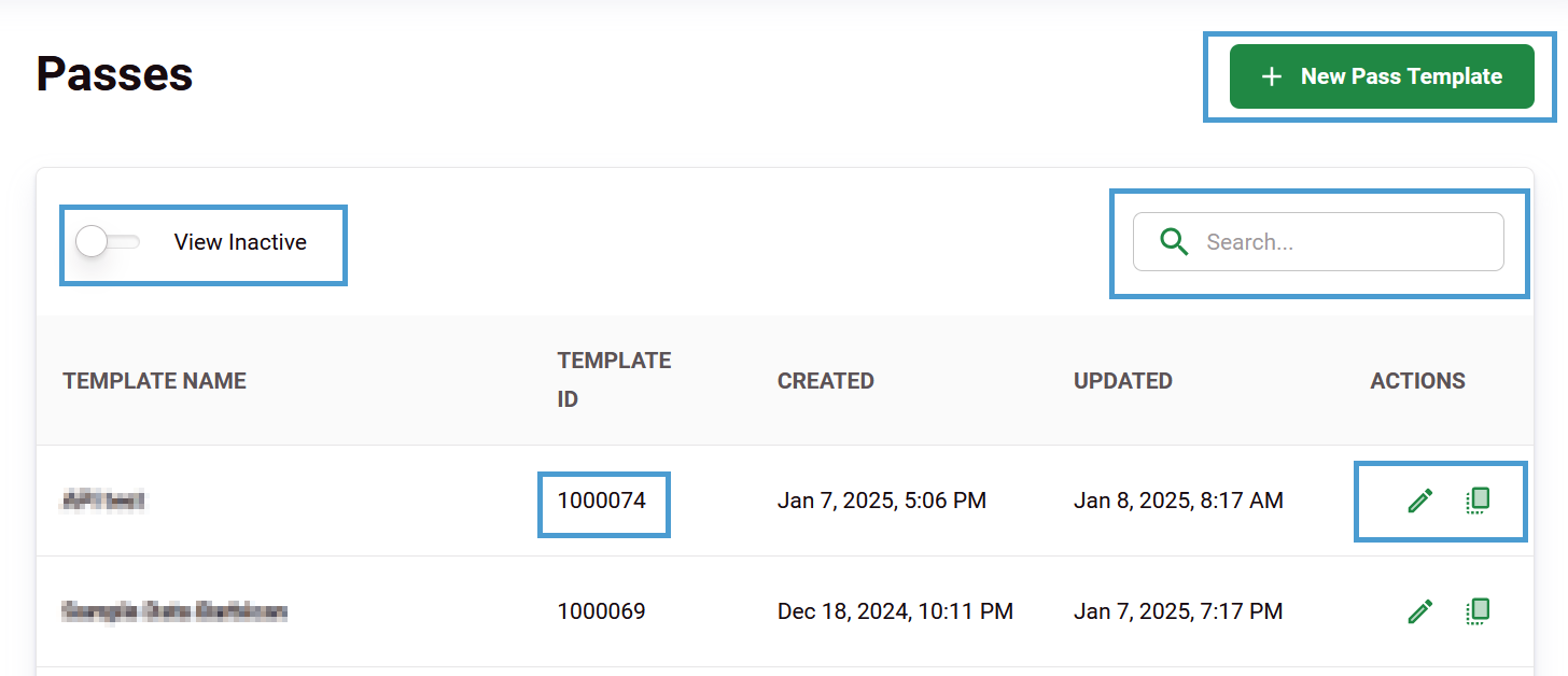 Passes screen on Spektrix Subsite.