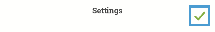 Green check mark icon to save settings in the Scanning Interface