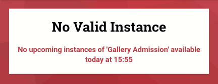 Error message showing No Valid Instance for upcoming events