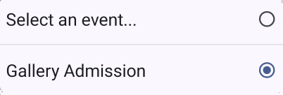Selecting an event from the dropdown menu for automated instance selection