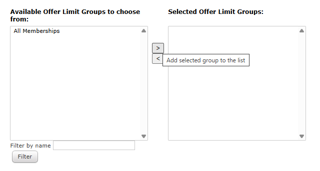 Limit Groups section on the Limits tab.