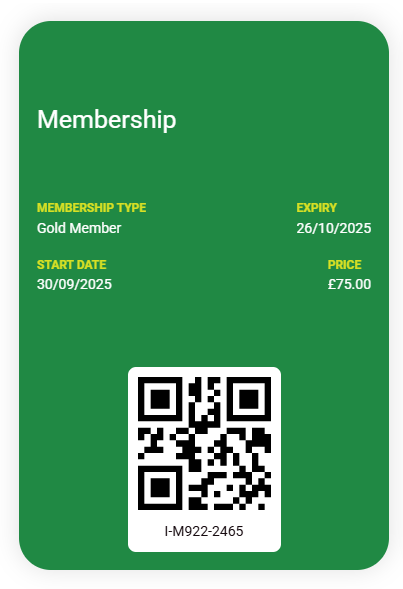 A sample of a Digital Customer Pass for Memberships.