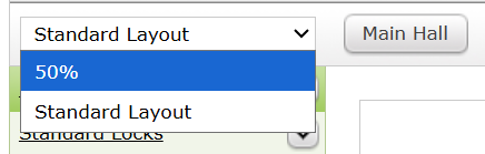 A dropdown containing all the Layout Overlays in a Seating Plan.