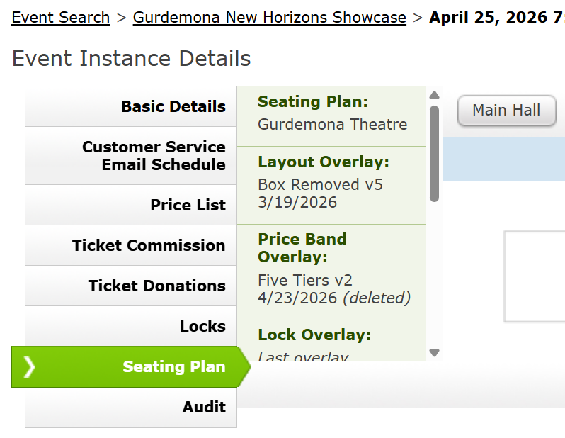 An Instance with a deleted version of a Price Band Overlay.