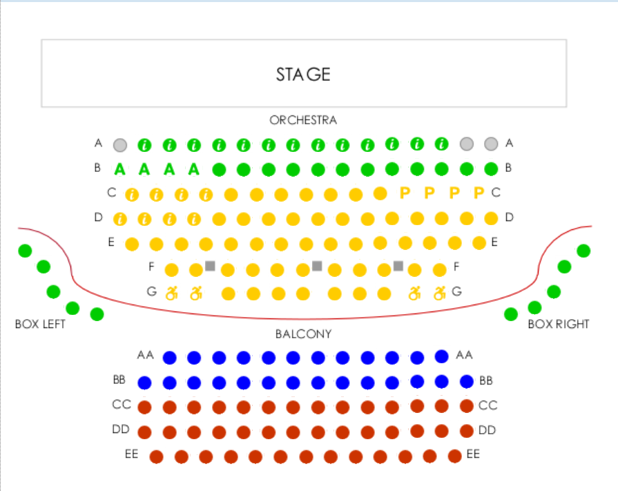 A Reserved Seating Plan with multiple Price Bands.