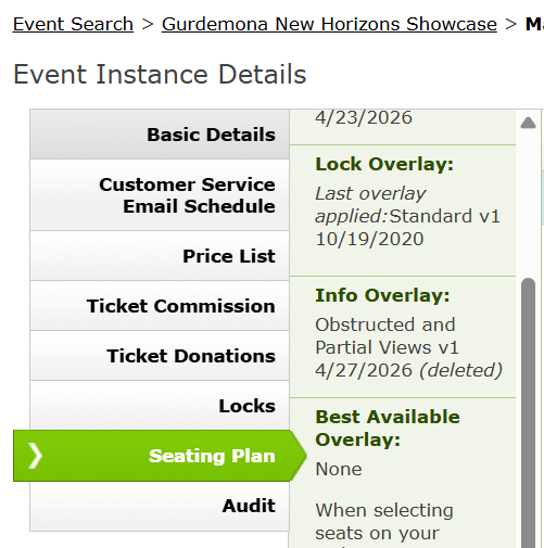 An Instance with a deleted version of an Info Overlay.