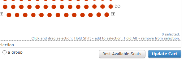 The Best Available Seats button in the Sales Interface.