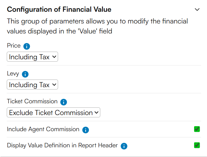Financial Value Parameters.