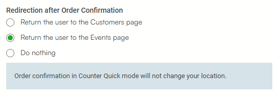 redirection after order confirmation settings
