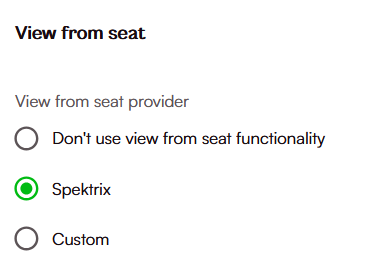 View from seat options